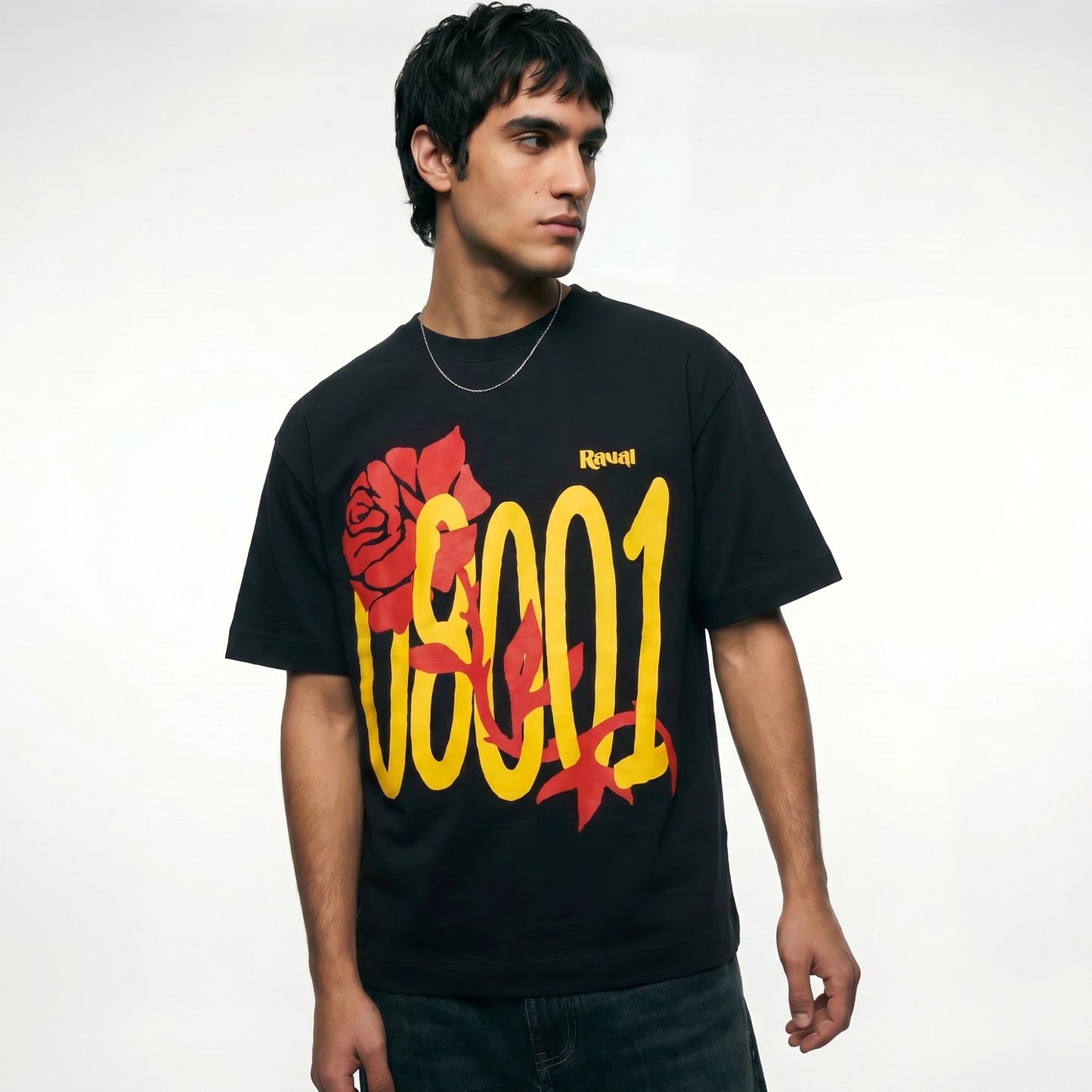 08001 ROSE TEE BLACK